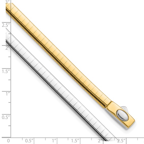 Herco 14K Two-Tone Polished 4.1mm Reversible 7.5 inch Omega Bracelet