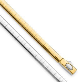 Herco 14K Two-Tone Polished 4.1mm Reversible 7.5 inch Omega Bracelet