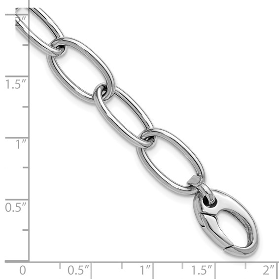 Herco 14K White Gold Polished 9mm Oval Link 7.5 Inch Bracelet
