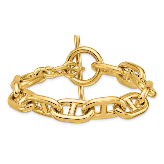Herco 14K Hollow Polished Anchor Link 12.5mm 8.5 inch Toggle Bracelet