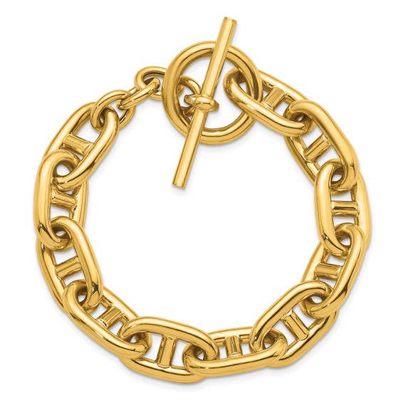 Herco 14K Hollow Polished Anchor Link 12.5mm 8.5 inch Toggle Bracelet