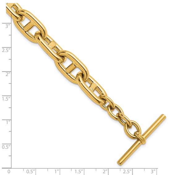 Herco 14K Hollow Polished Anchor Link 12.5mm 8.5 inch Toggle Bracelet