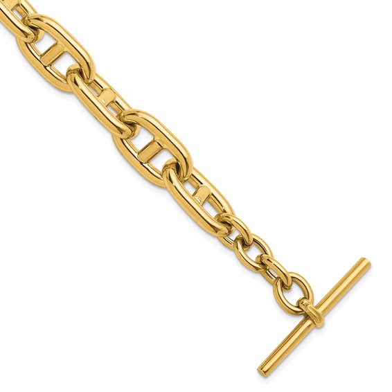 Herco 14K Hollow Polished Anchor Link 12.5mm 8.5 inch Toggle Bracelet