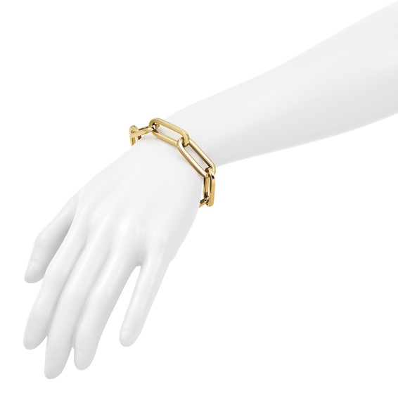 Herco 14K Polished 12mm Paperclip Semi-solid Link 8 inch Bracelet