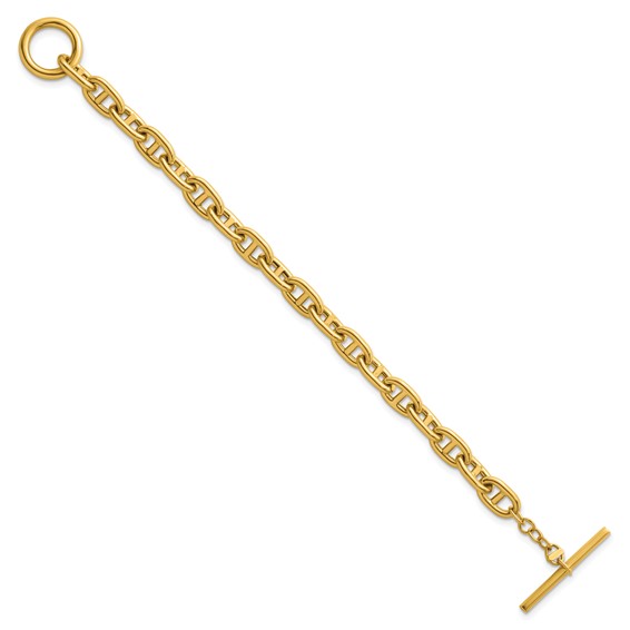 Herco 14K Polished 8mm Anchor Link 8 inch Toggle Bracelet