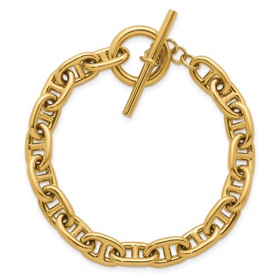 Herco 14K Polished 8mm Anchor Link 8 inch Toggle Bracelet
