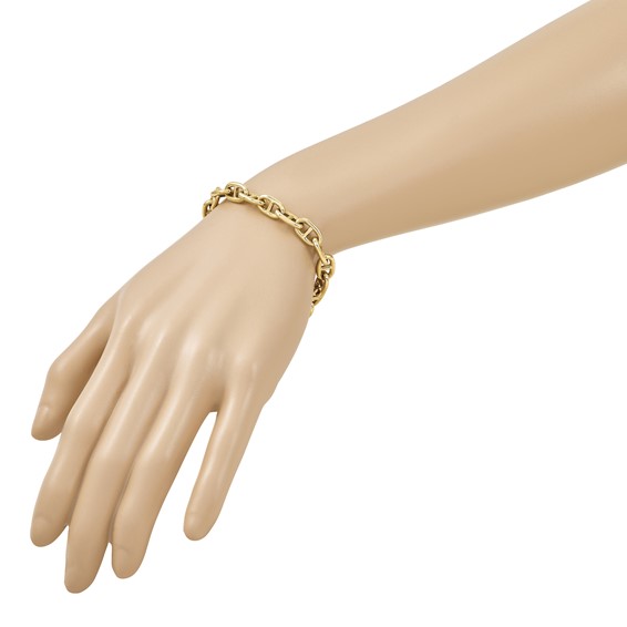 Herco 14K Polished 8mm Anchor Link 8 inch Toggle Bracelet