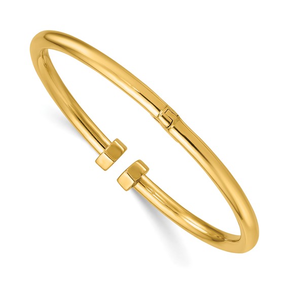 Herco 14K Polished Hinged Cuff Bangle