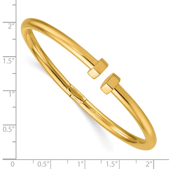 Herco 14K Polished Hinged Cuff Bangle