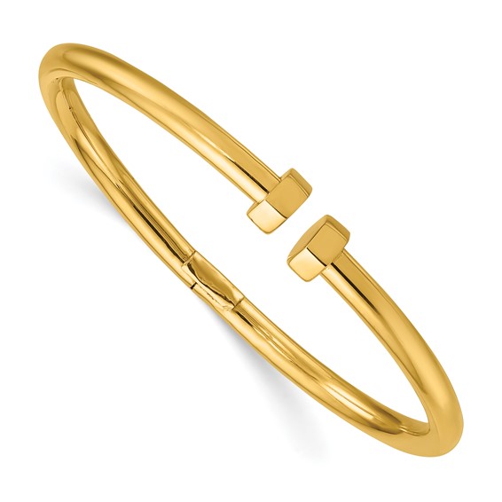 Herco 14K Polished Hinged Cuff Bangle