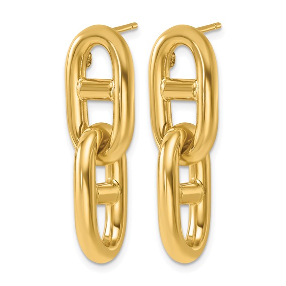 Herco 14K Polished Anchor Link Dangle Post Earrings