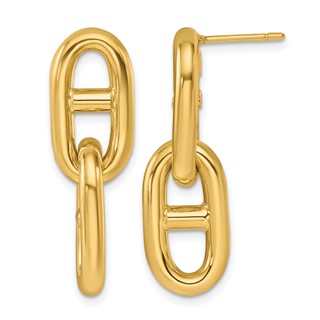 Herco 14K Polished Anchor Link Dangle Post Earrings