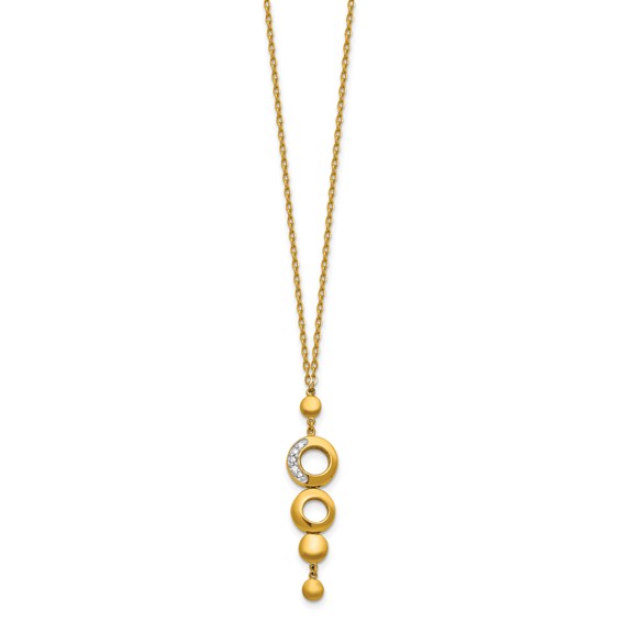 Herco 14K Polished Diamond Circles 18 inch Drop Necklace