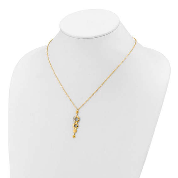 Herco 14K Polished Diamond Circles 18 inch Drop Necklace