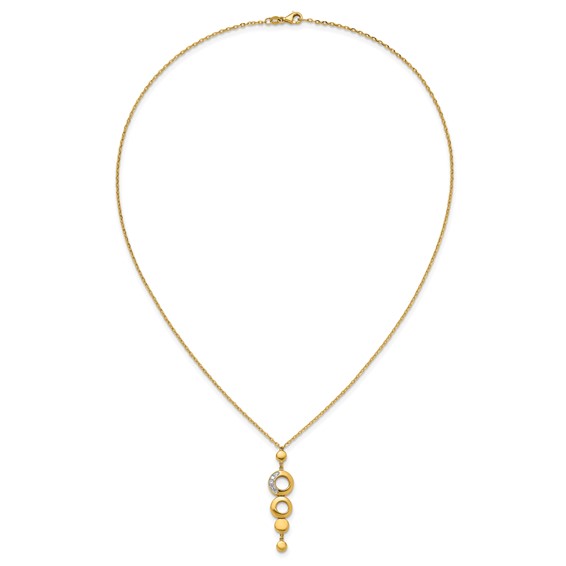 Herco 14K Polished Diamond Circles 18 inch Drop Necklace