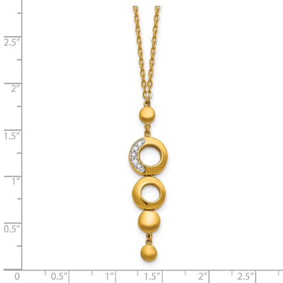 Herco 14K Polished Diamond Circles 18 inch Drop Necklace