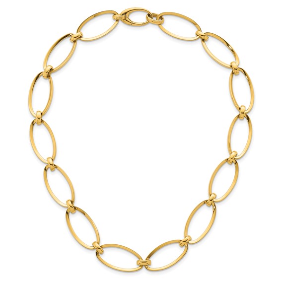 Herco 14K Polished Oval Link 18 inch Necklace