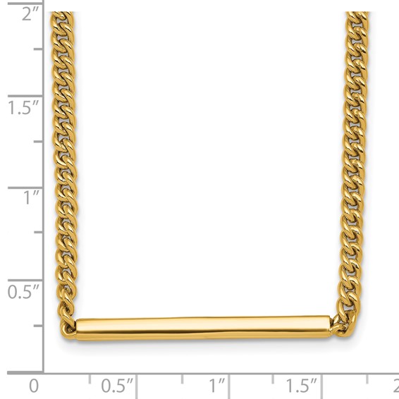 HERCO Gold Curb Chain with Bar Necklaces