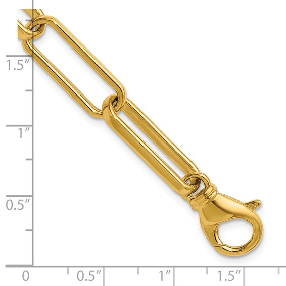 Herco 14K Polished Solid 7.7mm Paperclip Link 7.5in Chain