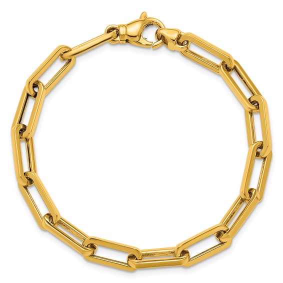 Herco 18K Polished Solid 5.7mm Paperclip Link 8.5in Chain