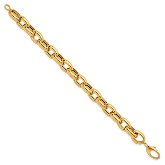 Herco 14K Polished 11.5mm Open Link Cable 8 inch Bracelet