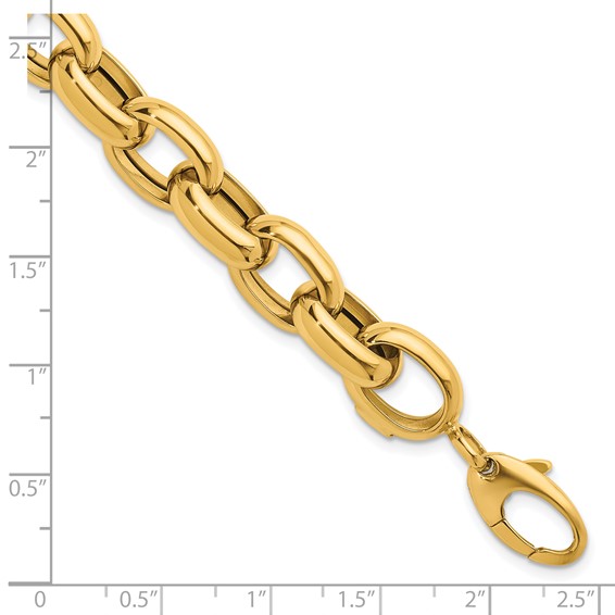 Herco 14K Polished 11.5mm Open Link Cable 8 inch Bracelet