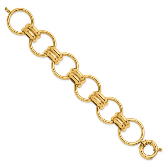 Herco 14K Polished 25.4mm Circle Link 7.5 inch Bracelet