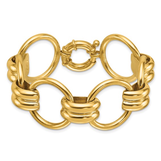 Herco 14K Polished 25.4mm Circle Link 7.5 inch Bracelet