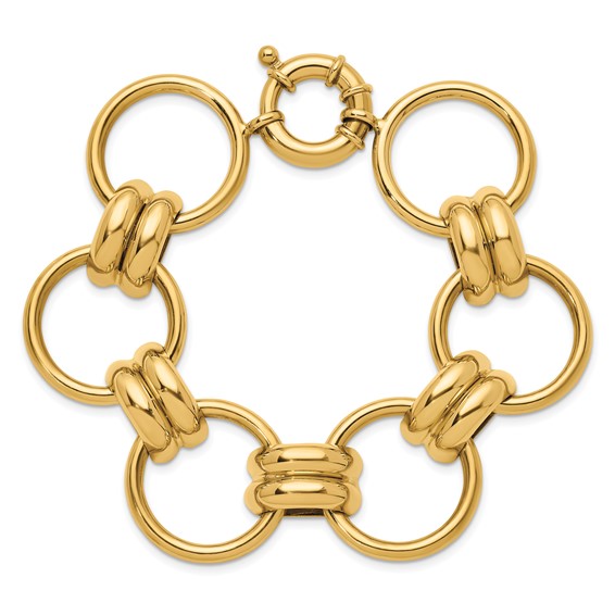 Herco 14K Polished 25.4mm Circle Link 7.5 inch Bracelet