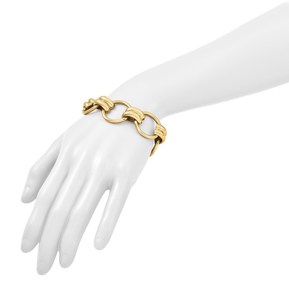 Herco 14K Polished 25.4mm Circle Link 7.5 inch Bracelet