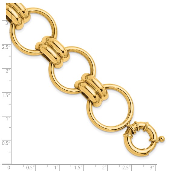 Herco 14K Polished 25.4mm Circle Link 7.5 inch Bracelet