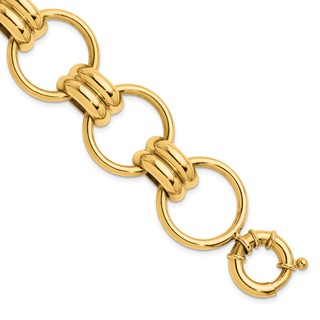 Herco 14K Polished 25.4mm Circle Link 7.5 inch Bracelet