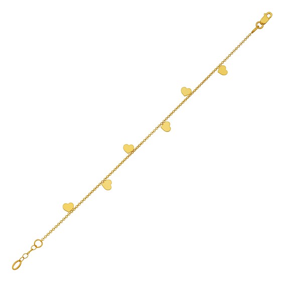 Herco 14K Gold Bracelet Hearts