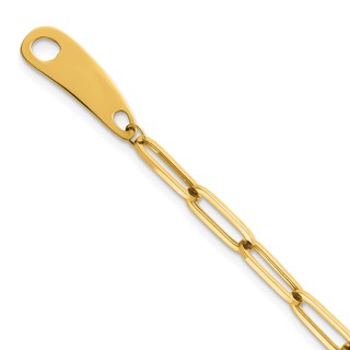 Herco 14K Polished Paperclip / Cable Link 7.5 inch Toggle Bracelet