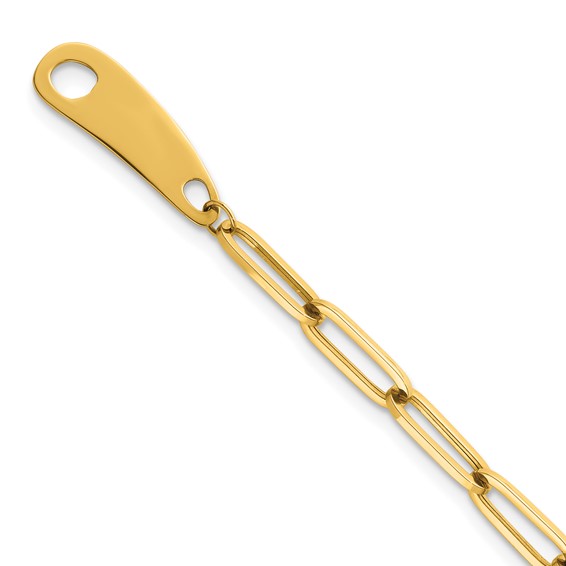 Herco 14K Polished Paperclip / Cable Link 7.5 inch Toggle Bracelet