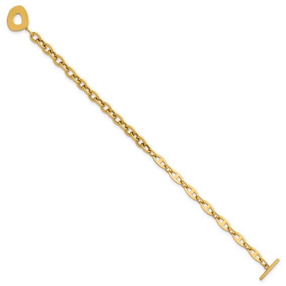 Herco 14K Polished Anchor / Cable Link 7.5 inch Toggle Bracelet