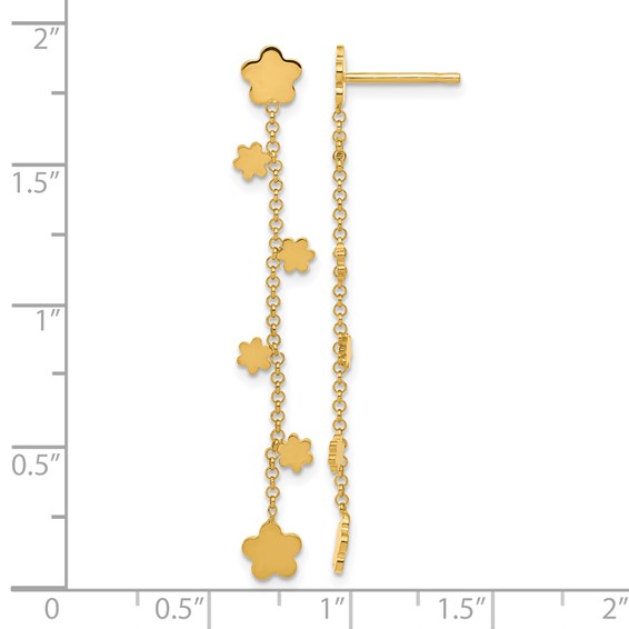 Herco 14K Gold Earrings Flowers