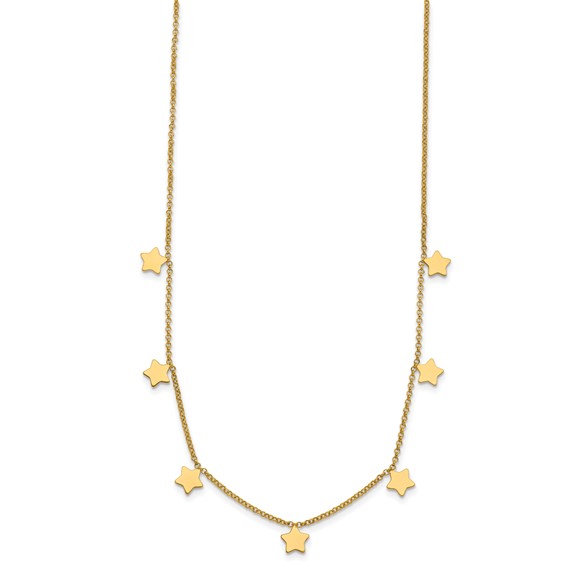 Herco 14K Gold Necklace Shiny Stars