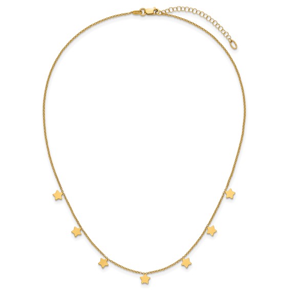 Herco 14K Gold Necklace Shiny Stars