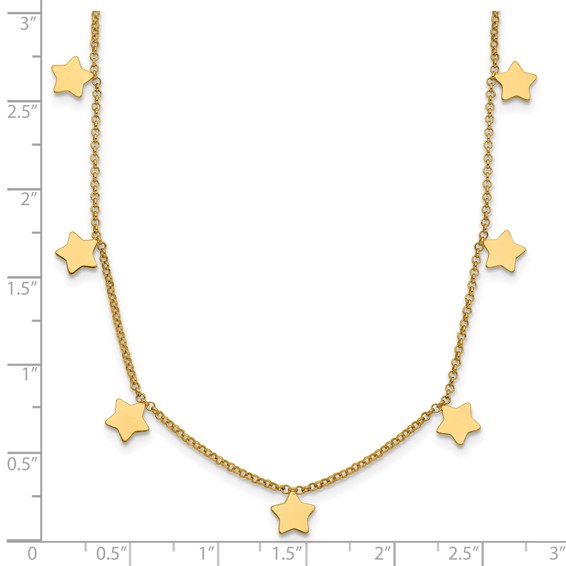 Herco 14K Gold Necklace Shiny Stars