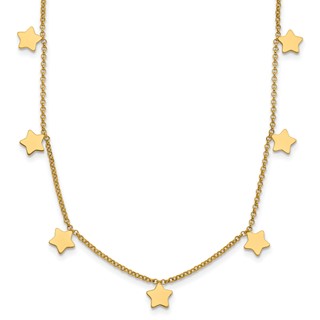 Herco 14K Gold Necklace Shiny Stars