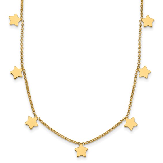 Herco 14K Gold Necklace Shiny Stars