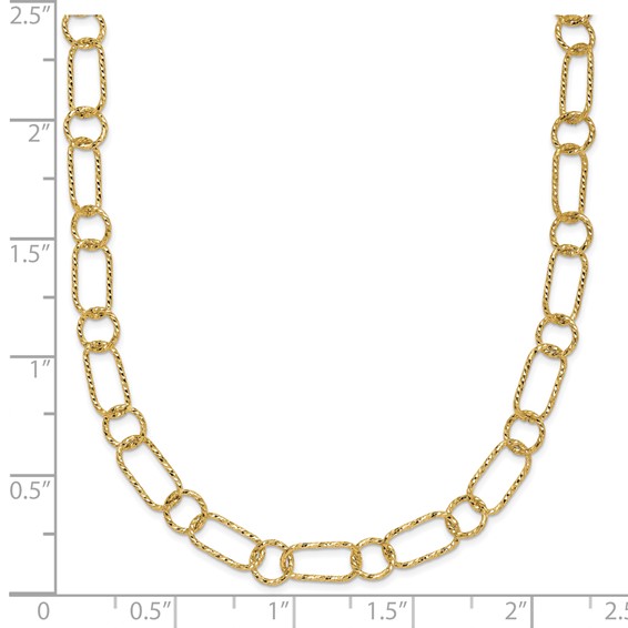 HERCO Gold Twisted Circle & Oval Link Necklaces