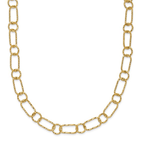 HERCO Gold Twisted Circle & Oval Link Necklaces