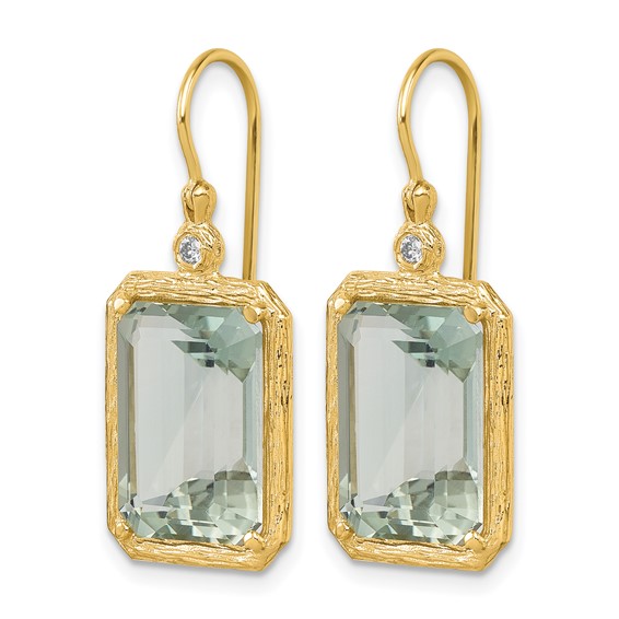 Herco Gold Polished Gemstone Dangle Earrings