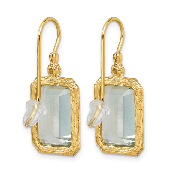 Herco Gold Polished Gemstone Dangle Earrings