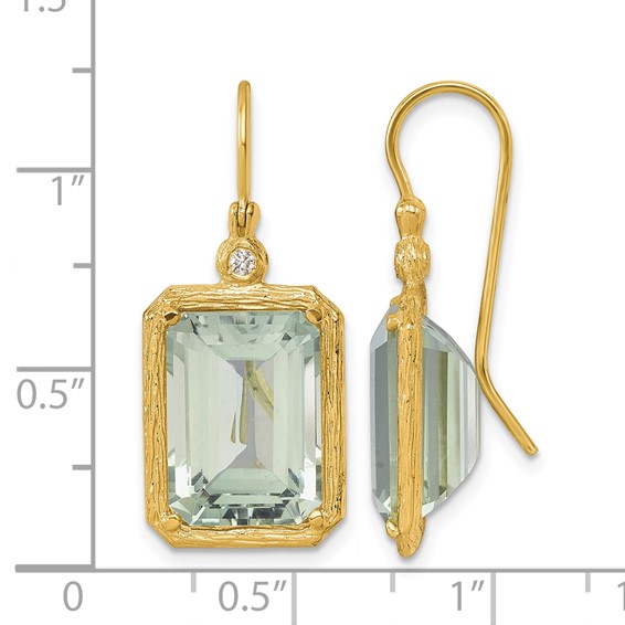 Herco Gold Polished Gemstone Dangle Earrings