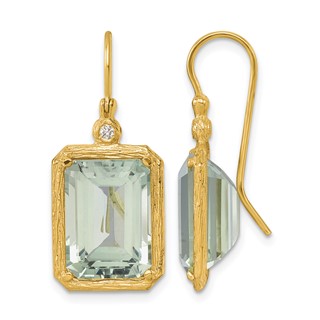 Herco Gold Polished Gemstone Dangle Earrings