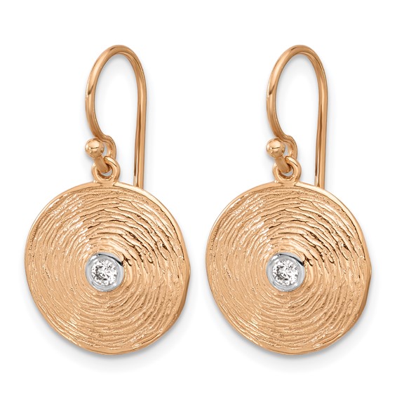 HERCO Gold Diamond Swirl Circle Dangle Earrings