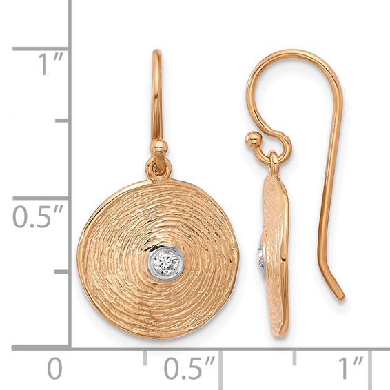 HERCO Gold Diamond Swirl Circle Dangle Earrings